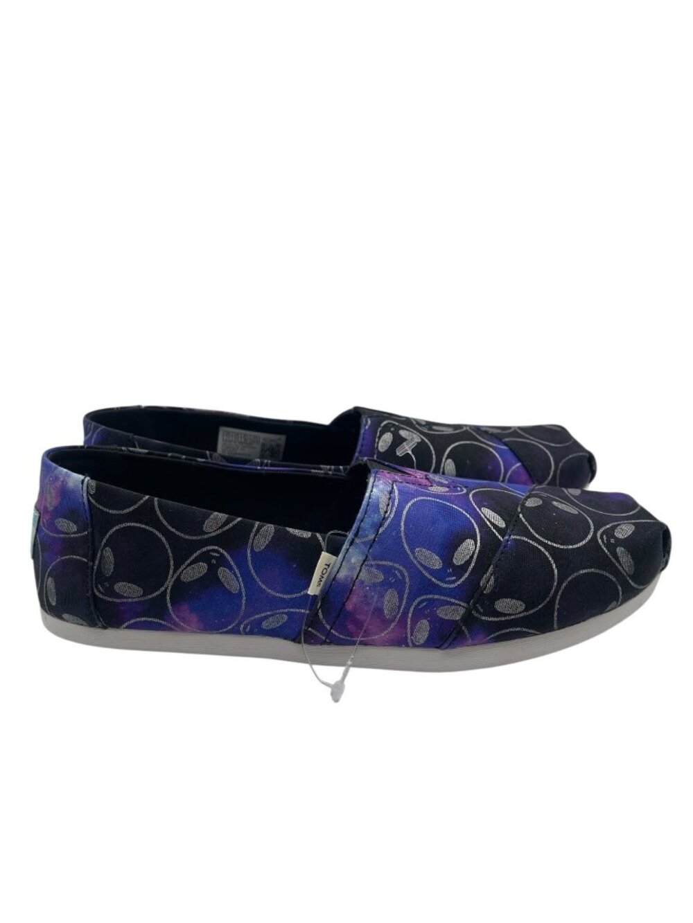 Toms Women's 7.5 Ortholite Shoes Black Foil Alien Galaxy Print NEW NWT Alpartgat